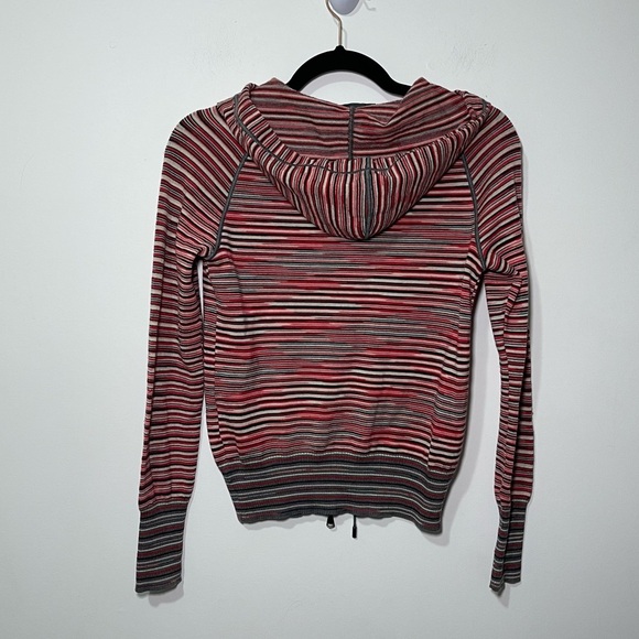 Missoni Women's Red & Black Y2K stripes wool blend zip up hoodie jacket in US 2 - Picture 6 of 6